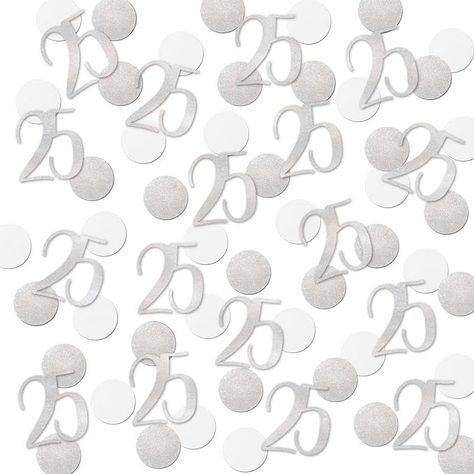 Amazon.com: Silver Glitter 25 Confetti, 25th Birthday Number Confetti, 200pcs Anniversary Party Table Decoration Supplies : Home & Kitchen Anniversary Table Decorations, 25 Years Anniversary, 60 Number, 25 Anniversary, Silver Confetti, 25 Year Anniversary, Anniversary Party Decorations, Event Booth, Confetti Birthday