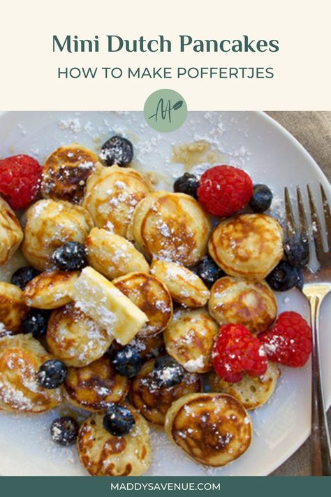 Did you just arrive home from a trip to the Netherlands, and now you’re searching for a poffertjes recipe to fill your craving? I know that you’re going to love this poffertjes recipe. Every time I make them, the poffertjes bring me right back to the canals of Amsterdam — and that’s not such a bad place to be, eh? Great. Let’s get to it! Poffertjes Recipe Easy, European Lunch, Dutch Pancakes Recipe, Poffertjes Recipe, Pancakes Amsterdam, Mini Dutch Pancakes, American Style Pancakes, Dutch Pancakes, Mini Pancakes