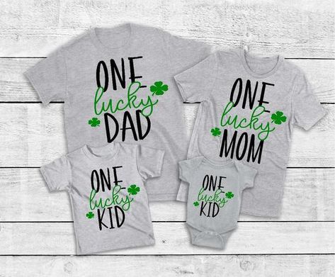 Family St Patricks Day Shirts, Family Shirts, Matching Family Shirts, St Patricks Day Shirts, St Pat St Patricks Day Shirts, March Baby, Mom Dad Baby, Matching Family Shirts, First Birthday Shirts, First Birthday Themes, Saint Patties, Family Shirts Matching, Dad Baby