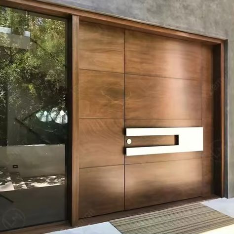 Alibaba.com Pivot Doors Entry, Custom Wood Garage Doors, Entry Door Designs, Wood Garage, House Main Door, Modern Entrance Door, Modern Exterior Doors, House Main Door Design, Main Entrance Door Design