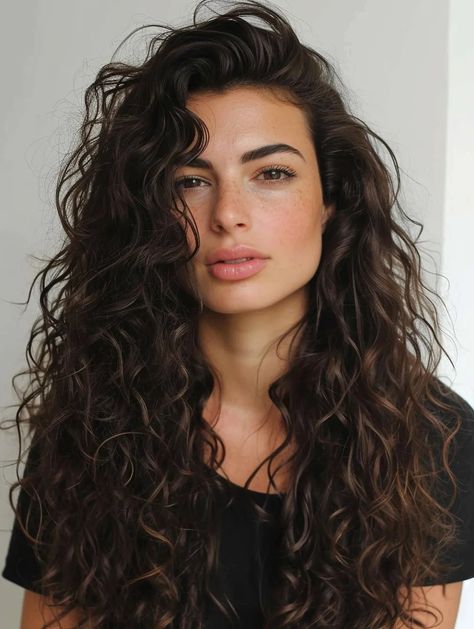 Long Curly Hairstyles, Balayage Long Hair, Lazy Hairstyles, Haircuts For Wavy Hair, Long Layered Haircuts, Beautiful Curls, Types Of Curls, Long Layered Hair, Long Hair Women