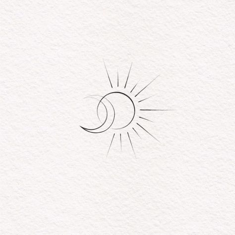 Sun And Moon Dainty Tattoo, Sister Sun And Moon Tattoo, Sun Tattoos Women, 11 11 Tattoo Ideas Design, Mistic Art, Dainty Tattoo, Moon Sun Tattoo, Petite Tattoos, Sun Tattoos