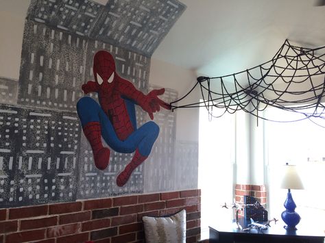 Boys Spiderman Bedroom, Spider Man Bedroom Ideas, Marvel Room Decor, Spiderman Room Decor, Spiderman Bedroom, Marvel Bedroom, Avengers Room, Man Bedroom, Spiderman Room