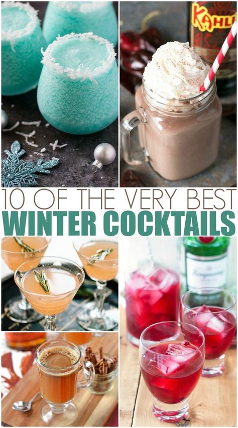 10 The Very Best Winter Cocktails. #CocktailRecipes #WinterDrinks #Vodka #Cocktails #CocktailParty Frosty The Snowman Cocktail Recipe, Snow Day Drinks Alcohol, Signature Winter Cocktails, January Alcoholic Drinks, Snowball Drink Cocktails, Winter Theme Drinks, Winter Theme Cocktails, Winter Alcoholic Drinks For A Party, Coctails Recipes Easy Winter