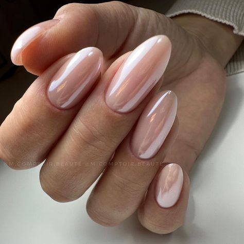 25 Glazed Donut Nails You'll Want to Try Popular Chrome Nails, Glazed Donut Nails Ombre, Glazed Donut Nails Biab, Glazed Donut Nails Orange, Glazed Dip Powder Nails, Bailey Bieber Glazed Donut Nails, Dip Powder Nails Glazed Donut, Nail Design Dip Powder, Nails Inspiration Dip Powder