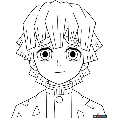 Free Zenitsu Agatsuma from Demon Slayer Coloring Page for Kids Printable Anime Coloring Pages Demon Slayer, Zenitsu Drawing Easy, Coloring Pages Demon Slayer, Demon Slayer Coloring Page, Zenitsu Drawing, Demon Slayer Cartoon, Anime Face Drawing, Easy Drawing Guides, People Coloring Pages