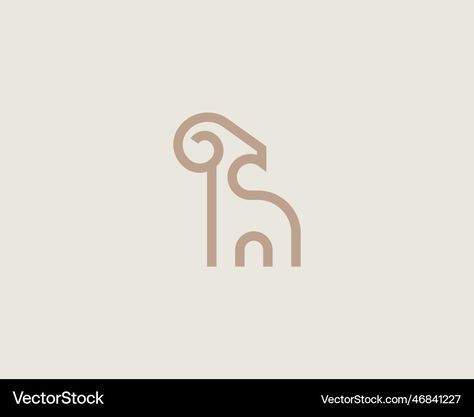 Premium ram logo linear goat sign vector image on VectorStock Ram Outline, Goat Illustration, Ram Tattoo, Goat Logo, Zodiac Designs, Animal Illustration, Vector Logo, Ram, Goats