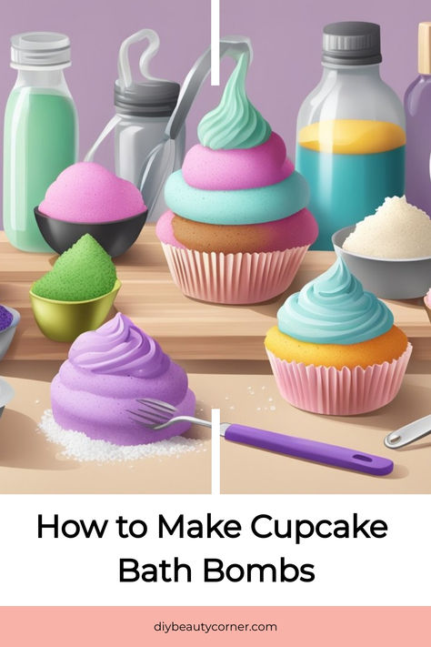 How to Make Cupcake Bath Bombs Diy Bath Bombshell, Bath Bomb For Kids Diy, Easy Bath Bomb, How To Make Cupcake, Cupcake Bath Bomb Recipe, Home Remedies For Skin, Homemade Mask, How To Make Cupcakes, Luscious Hair