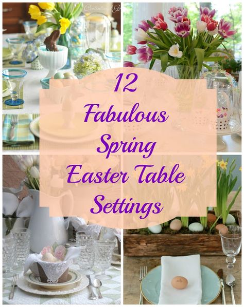 Sunday Brunch: 12 Spring Easter Table Settings Easter Lunch Table Decorations, Easter Dinner Table Setting Simple, Easy Easter Tablescapes, Easter Plate Setting, Easy Easter Table Settings, Easter Breakfast Table Decor, Easter Brunch Buffet Table Decorating Ideas, Diy Easter Table Decor, Easter Dinner Table Setting Centerpieces