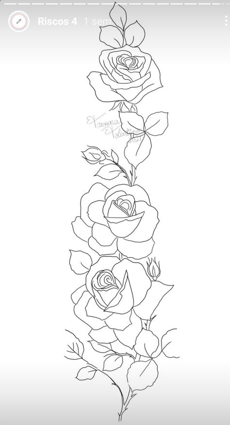 Stencil Fabric, Simple Hand Embroidery Patterns, Flower Drawing Design, Flower Art Drawing, Outline Designs, Hand Embroidery Design Patterns, Hand Embroidery Design, Line Tattoos, Hand Embroidery Patterns