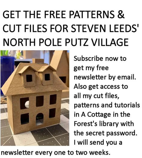 Dawn Newell Putz House Pattern, Free Paper House Templates, Putz House Template, Paper Houses Template, Putz House Patterns Free Printable, Diy Paper Doll House Free Printable, Putz House Patterns, Putz Houses Templates Free Printable, Paper House Template Printables Free