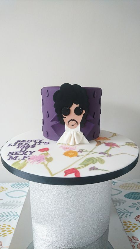 Prince Purple Rain themed birthday cake Prince Purple Rain Themed Birthday Party, Purple Rain Themed Birthday Party, Prince Purple Rain Party, Prince Themed Birthday Party, Rain Cake, Prince Birthday Theme, Prince Cake, Purple Cakes Birthday, 37 Birthday