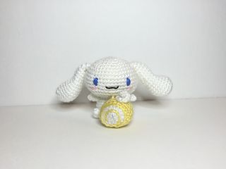 This cute little fella  is a free PDF download on Ravelry. It's a Sanrio character. Sanrio Cinnamoroll Crochet Pattern, Cinnamoroll Amigurumi Free Pattern, Crochet Cinnamon Roll Sanrio Free Pattern, Cinnamoroll Crochet Pattern Free, Sanrio Crochet Pattern, Sanrio Crochet Free Pattern, Sanrio Crochet, Rabbit Patterns, Hello Kitty Crochet