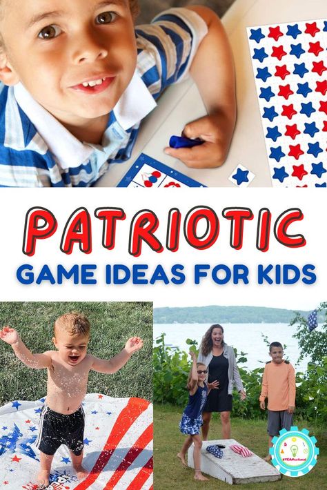 I tried really hard to select game options that are high-quality and built-to-last. You want to be able to use these patriotic games for 10 years, not just 10 minutes! Patriotic Games For Kids, Patriotic Activities, Kids Stem Activities, 4th Of July Games, Test For Kids, Flag Game, Outside Games, Engineering Activities, Pe Games