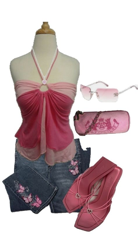 #y2k #baddie #early2000s 2000s Spring Outfits, Early 2000s Fashion Pink, Baddie Outfits Y2k, 2000s Club Outfits, Early 2000s Fashion Aesthetic, Baddie Y2k Outfits, Early 2000s Outfit Ideas, Diy Y2k Clothes, Y2k Fashion Early 2000s Outfit