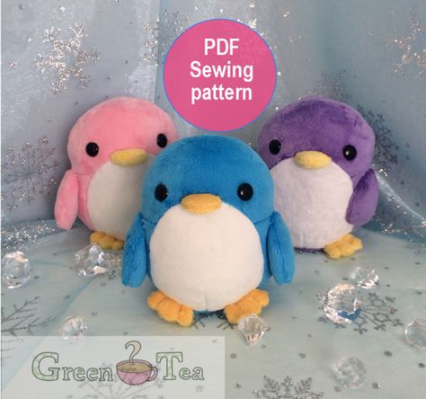 Penguin Plushie, Plushies Diy, Plush Penguin, Elephant Plush Toy, Penguin Art, Plushie Patterns, Elephant Plush, Animal Projects, Plush Pattern