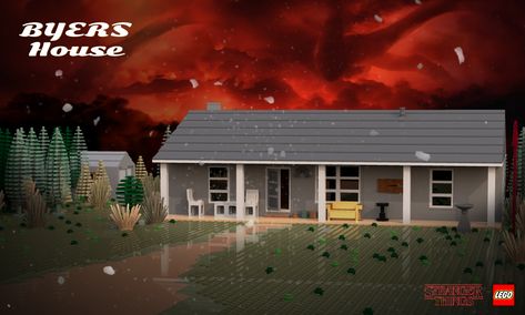 BYERS house - Lego - Stranger things Will Byers House, Stranger Things Byers House, Minecraft Stranger Things, Byers House, Blockbuster Movies, Will Byers, Long Shot, Lost In Space, Lego Ideas