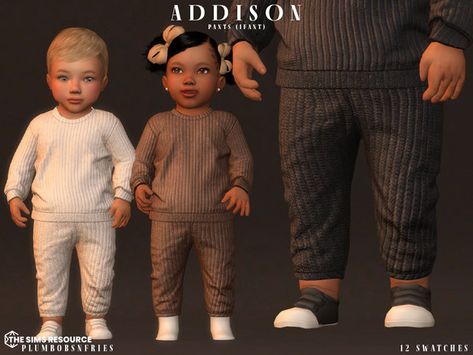 The Sims Resource - ADDISON pants (infant) Sims4 Infant, The Sims 4 Bebes, Infant Cc, Sims 4 Toddler Clothes, Ts4 Clothes, Sims Baby, Die Sims 4, Sims 4 Cas Mods, Sims 4 Cc Kids Clothing