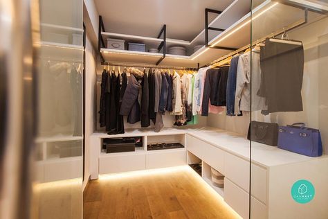 10 HDBs That Are Better Than Private Homes | Qanvast Best Closet Systems, Furniture Wardrobe, Bedroom Closet Storage, Walk In Closet Design, Small Apartment Interior, Interior Design Singapore, Open Closet, Bedroom Closet Design, Diy Closet