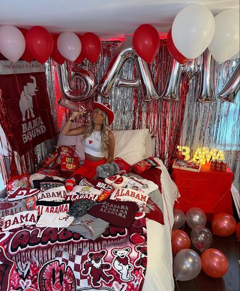 Alabama Bed Party, Bama Bed Party, Bama Rush Aesthetic, Bama Aesthetic, Bama Cheer, College Bed Party, Bama Rush, College Announcements, College Bed