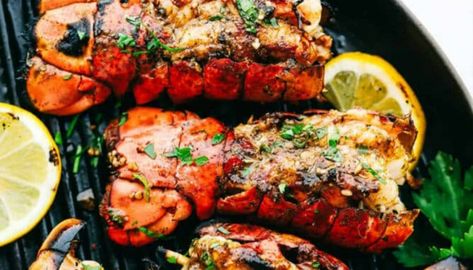 grilled-florida-lobster-tail Grilling Lobster Tails, Grilling Lobster Tails How To Cook, Grill Lobster Tail, Grill Lobster Tail Recipe Garlic Butter, Lobster Tail Recipe, Lobster Recipe, Grilled Lobster Tail, Grilled Lobster, Lobster Recipes Tail