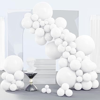 Amazon.com: PartyWoo White Balloons, 140 pcs Matte White Balloons Different Sizes Pack of 18 Inch 12 Inch 10 Inch 5 Inch White Balloons for Balloon Garland or Balloon Arch as Birthday Party Decorations, White-Y13 : Toys & Games Mini Balloons, Green Balloon, Large Balloons, Black Balloons, Anniversary Decorations, White Balloons, Blue Balloons, Pink Balloons, Wedding Balloons