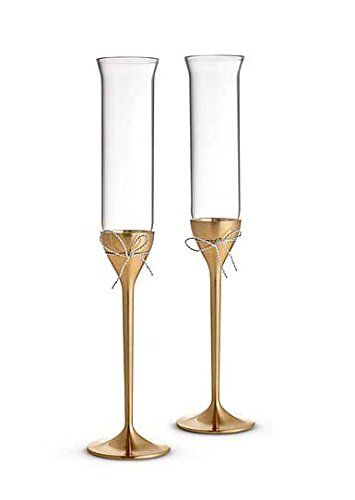 Wedgwood Vera Wang Love Knots Toasting Flute Pair, Gold Gold Champagne Glasses, Gold Champagne Flutes, Champagne Toasting Flutes, Love Knots, Gold Trend, Flute Glasses, Wedding Champagne, Toasting Flutes, Gold Champagne