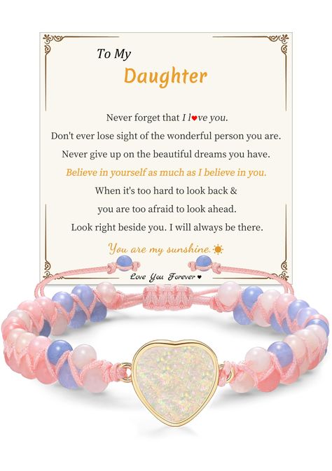 PRICES MAY VARY. Daughter Gifts from Mom: Whether on birthday, Christmas, or other special occasions, the beaded bracelet is one of the perfect gifts ideal for daughter. Match Freely Bracelets: Colorful heart bracelet, separately, or layered with other style bracelets, personalized and fashionable. Braided Bracelet: Heart Bracelets for women, made of soft woven material, carefully selected stones, braided bracelet has a comfortable texture. Bead Bracelets: Handmade braided bracelet for women, li Daughter Gifts From Mom, Heart Bead Bracelet, Life Gifts, Heart Bracelets, Valentines Bracelets, Bracelet Heart, Great Gifts For Mom, Anniversary Jewelry, Braided Bracelet