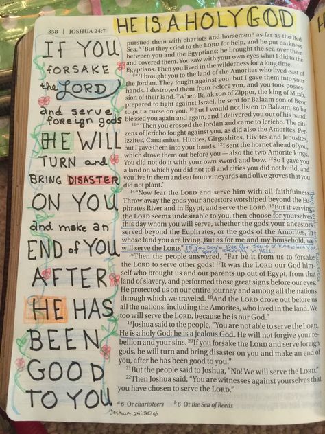 Bible journaling Joshua 24:20 Joshua Bible Journaling, Joshua Bible, Book Of Joshua, Reading Bible, Journaling Bible, Bible Notes, Easy Doodles Drawings, Bible Journal, Journaling Ideas