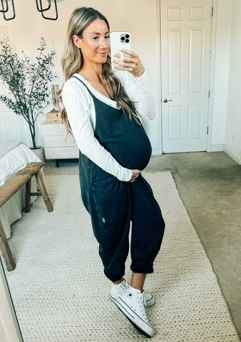 Trendy Summer Maternity Outfits, Pregnant Outfit Inspiration, Dress The Bump Winter, Fp Onesie Outfit, Free People Hot Shot Onesie Outfit Winter, Pregnancy Romper Outfit, Hot Shot Onesie Outfit Summer, Maternity Looks Winter, Hot Shot Onesie Outfit Fall