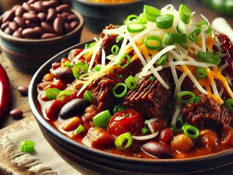 Warm Up with a Bowl of Wyoming's Famous Spicy Bison Chili Recipe! - NewsBreak Wyoming Recipes, Bison Chili Recipe, Bison Chili, Texas Chili Recipe, Bbq Pulled Pork Recipe, Ground Bison, Ribeye Steak Recipes, Bacon On The Grill, Bbq Pulled Pork