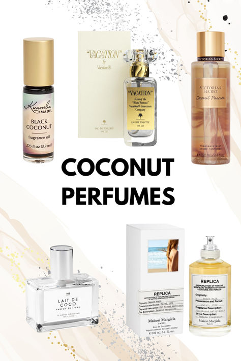 coconut perfumes Coconut Perfume Best, How To Smell Like Coconut, Coconut Perfume, Clean Perfume, Makeup Images, Perfume Scents, Hairdo For Long Hair, Sweet Fragrances, Makeup Items