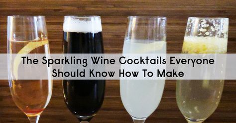 The Sparkling Wine Cocktails Everyone Should Know How To Make Sparkling Wine Cocktails, Sweet Brunch, Parmesan Steak, Traveling Vineyard, French 75 Cocktail, Champagne Cocktails, Recipe For Teens, Steak And Potatoes, Happy Drink