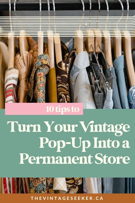 Vintage clothes hanging from a rack. Photo: MART Production/Pexels Pop Up Vintage Shop Display Ideas, Vintage Popup Shop, Storefront Ideas, Retail Experience, Retail Space, How To Turn, Sale Event, Pop Up Shop, Retail Store