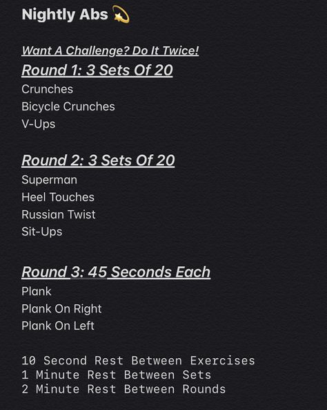 Nighttime Ab Workout, Night Ab Workout, Sprint Workout, Bum Workout, Hiit Program, Ab Routine, Bicycle Crunches, Workout Without Gym, Russian Twist