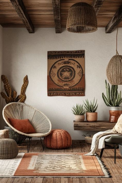 Bring Southwestern style into your home with a modern twist. #SouthwesternDecor #ModernStyle #NaturalElements Farmhouse Southwest Style, Neutral Southwest Decor, Vintage Southwest Aesthetic, Southwestern Midcentury Modern, American Southwestern Interior Design, Western Interior Design Living Room, Modern Americana Aesthetic, Minimal Western Decor, Midwest Home Decor