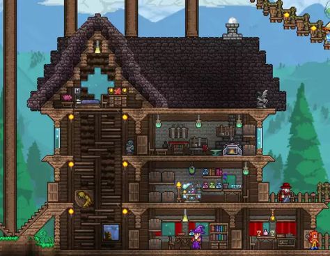 My expert hardmode base town - Imgur Pixel House, Terraria Houses, Terraria Design, Terraria Game, Terrarium Base, Terraria Tips, Terraria House Ideas, Terraria House Design, Terraria House