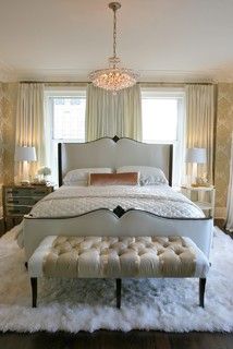 how to treat the windows  Palmolive Building - traditional - bedroom - chicago - by Summer Thornton Design, Inc Bed Under Windows, Romantic Bedroom, Bedroom Retreat, Traditional Bedroom, Dreamy Bedrooms, Decoration Inspiration, Remodel Bedroom, Beautiful Bedrooms, Dream Bedroom