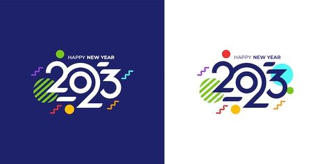 Banner Logo Design, 2023 Banner, Calendar Cover, Banner Logo, Logo Design Illustration, Happy New Year 2023, Illustration Creative, New Year 2023, Vector Photo