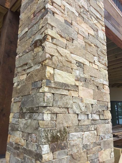 Tennessee Fieldstone, Stone Fire Pits, Mountain Home Exterior, Exterior Finishes, Exterior Fireplace, Natural Stone Veneer, Cape Elizabeth, Barn Homes, Exterior Stone