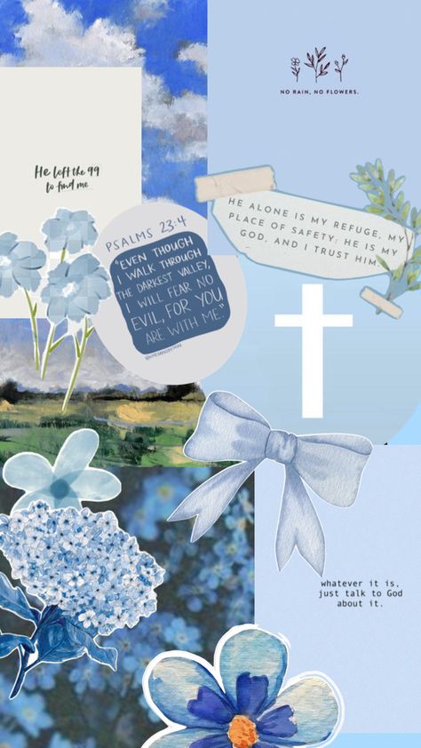 A mix of my favorite color and my favorite things to read- Bible verses Blue Christian Aesthetic, Bible Verse Collage, Bible Widget, Blue Bible Verse, True Love Wallpaper, Blue Bible, Laptop Wallpaper Quotes, Wallpaper God, Christian Iphone Wallpaper