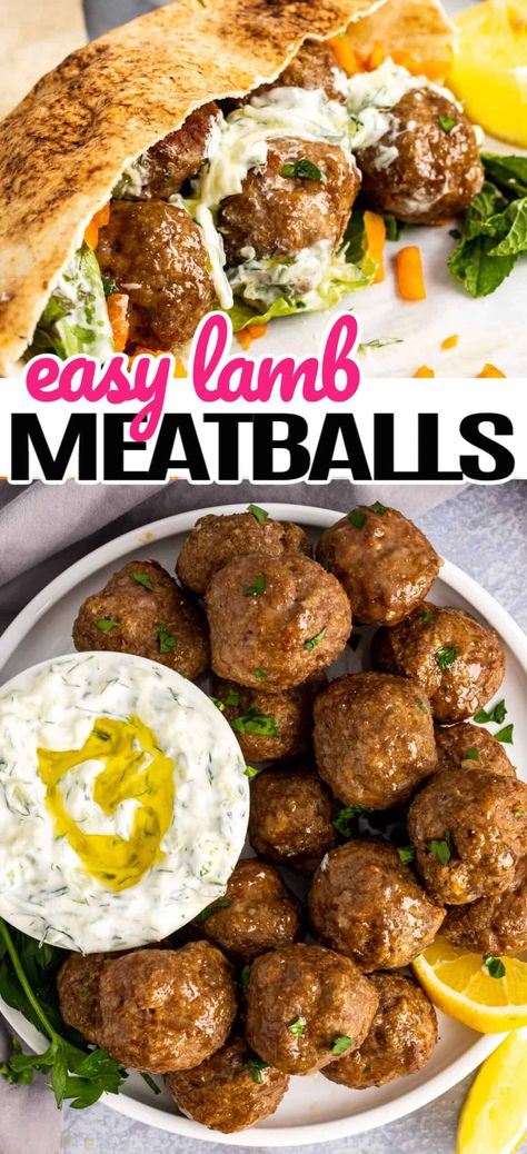 Ground Lamb Meatballs, Lamb Gyro Recipe, Meatballs Healthy, Lamb Burger Recipes, Lamb Meatballs Greek, Ground Lamb Recipes, Mediterranean Recipes Healthy, Lamb Gyros, Season Recipes