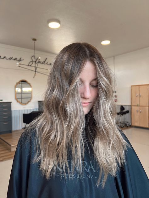 Ashy Blonde Hair Straight, Rooty Lived In Blonde, Blonde But Not Too Blonde, Lived In Ashy Blonde Balayage, Ashy Bronde Balayage Highlights, Lives In Bronde Balayage, Lived In Blonde Ash, Transition From Blonde To Brunette Balayage, Cool Toned Lived In Blonde