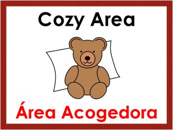 Bilingual Preschool, Classroom Center Signs, High Scope, Cozy Area, Block Area, Classroom Centers, Center Signs, Quiet Corner, Creative Curriculum