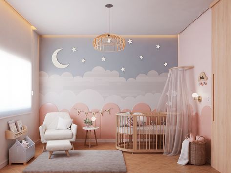 Newborn Girl Room Ideas, Baby Room Wall Ideas, Babygirl Room Ideas Girl, Baby Room Ideas For Girls Themes, Baby Girls Nursery Room Ideas, Baby Nursery Themes Girl, Baby Room Set Up, Baby Girls Room Decorating Ideas, Girl Baby Rooms Nurseries