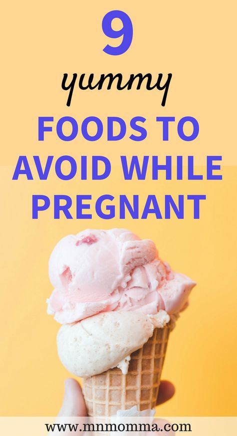 9 Pregnancy Foods to Avoid. Don't miss this list of foods to avoid while pregnant! A quick guide to eating healthy while pregnant and avoiding harmful foods during pregnancy. Help keep your baby healthy by avoiding dangerous foods and creating good healthy habits with pregnancy safe foods! #baby #mom #pregnancy #pregnantlife #mommy #parenting #foods #avoid #pregnant #momhacks #momtips #pregnancytips #cravings Foods To Avoid While Pregnant, Food During Pregnancy, Pumping Moms, Pregnancy Food, Power Foods, Baby Sleep Problems, Tasty Foods, Pregnancy Safe Products, Pregnant Mom