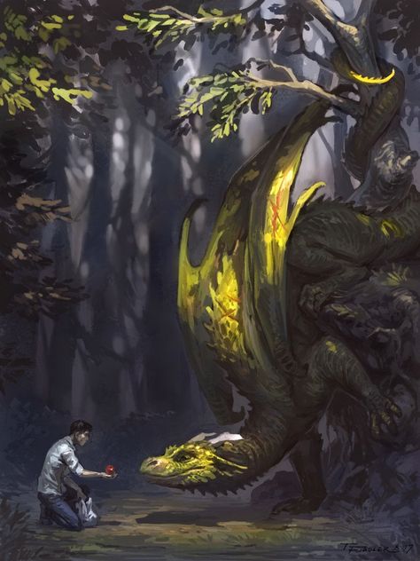 Monster In The Woods, Taran Fiddler, Cool Dragons, Mythical Animal, 다크 판타지, Dragon Rider, Dragon Pictures, Dragon Artwork, Mythical Creatures Art