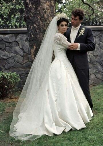 Italian Elegance from the first Godfather. Connie Corleone, Movie Wedding Dresses, Talia Shire, Sicilian Wedding, Movie Wedding, Don Vito Corleone, Wedding Dress Costume, Tv Weddings, Vintage Inspired Wedding Dresses