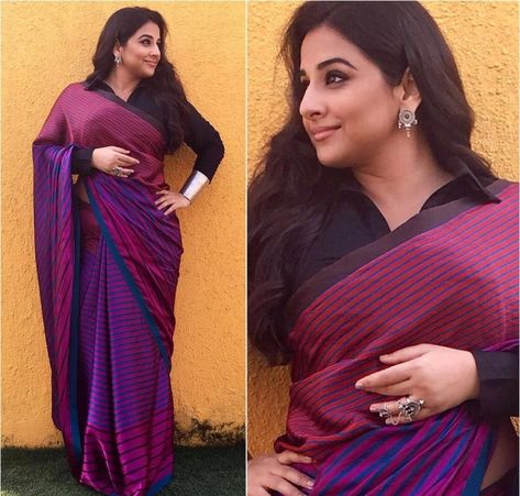 How to choose the Perfect Saree for your Body Type Plus Size Saree, Saree Jackets, Saree Draping Styles, Saree Draping, Saree Style, Cotton Saree Designs, Vidya Balan, Plain Saree, Sari Blouse Designs