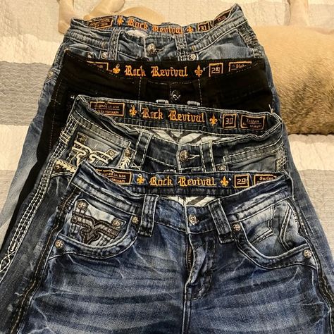 Rock Revival Mens Jeans- Like New Rock Revival Outfit, Rock Rival Jeans, Y2k Jeans Men, Rock Revival Jeans Mens, Western Pants, Jeans Outfit Men, What Should I Wear, Rock Revival Jeans, New Rock